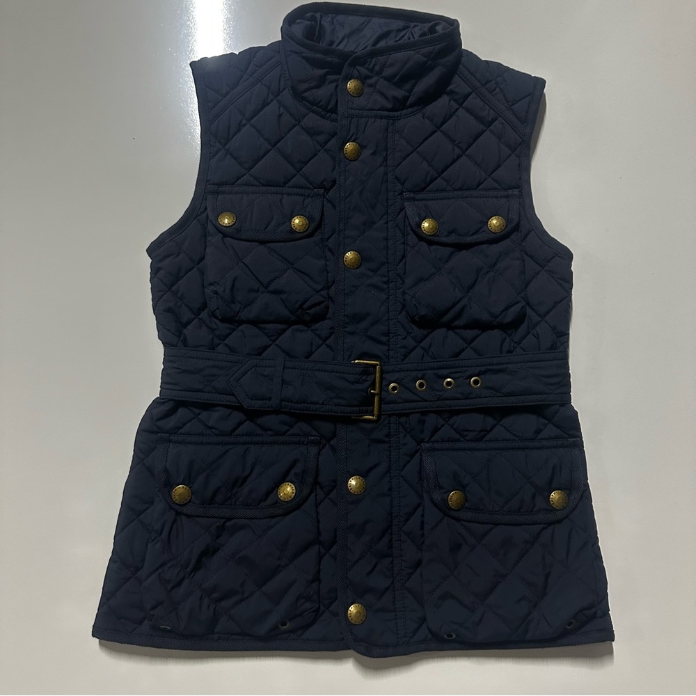 Ralph Lauren girl navy belted blue vest size 8-10